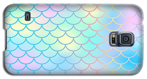 Magic mermaid tail background. Colorful seamless pattern with fish scale net. Blue pink mermaid skin surface. - Phone Case