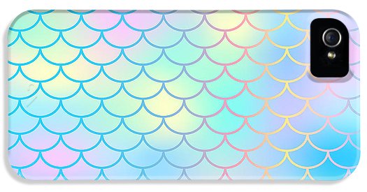 Magic mermaid tail background. Colorful seamless pattern with fish scale net. Blue pink mermaid skin surface. - Phone Case