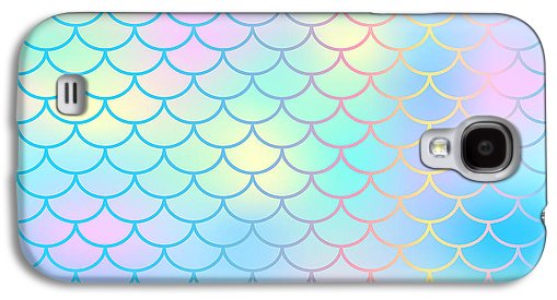 Magic mermaid tail background. Colorful seamless pattern with fish scale net. Blue pink mermaid skin surface. - Phone Case