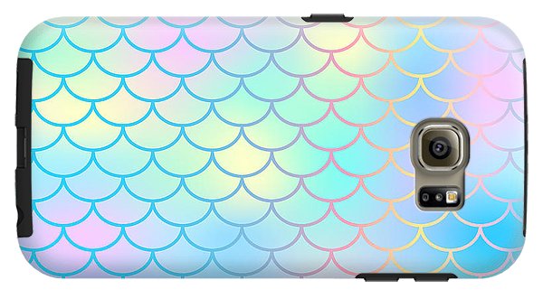 Magic mermaid tail background. Colorful seamless pattern with fish scale net. Blue pink mermaid skin surface. - Phone Case