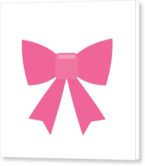 Pink bow simple flat icon - Canvas Print