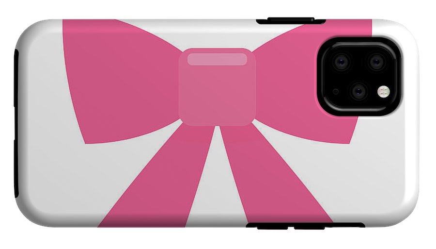Pink bow simple flat icon - Phone Case