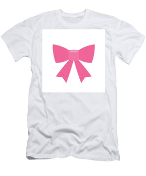 Pink bow simple flat icon - T-Shirt