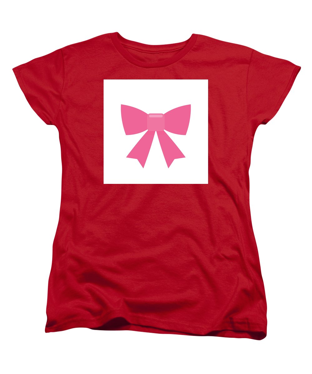 Pink bow simple flat icon - Women's T-Shirt (Standard Fit)