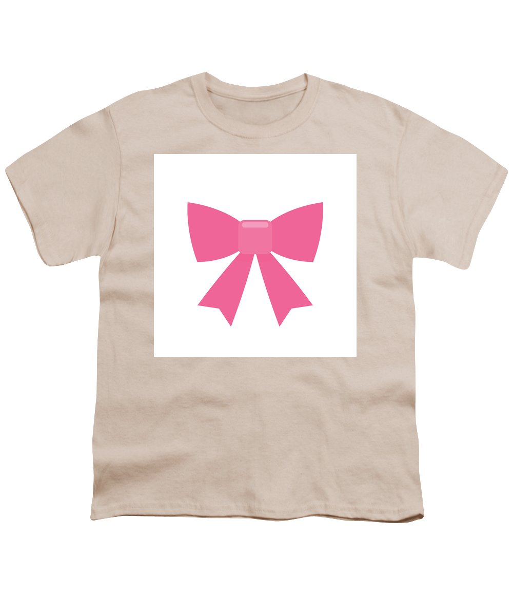 Pink bow simple flat icon - Youth T-Shirt