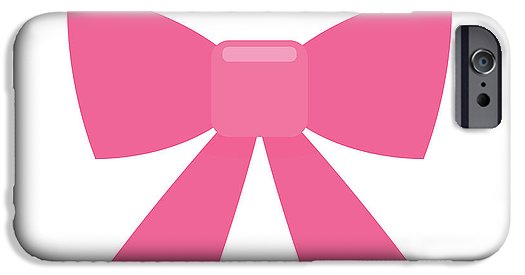 Pink bow simple flat icon - Phone Case