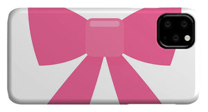 Pink bow simple flat icon - Phone Case