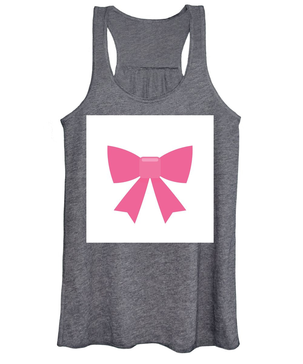 Pink bow simple flat icon - Women's Tank Top