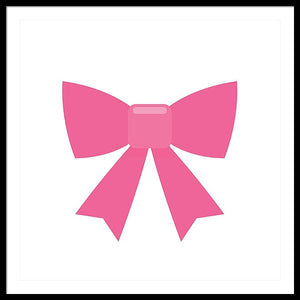 Pink bow simple flat icon - Framed Print