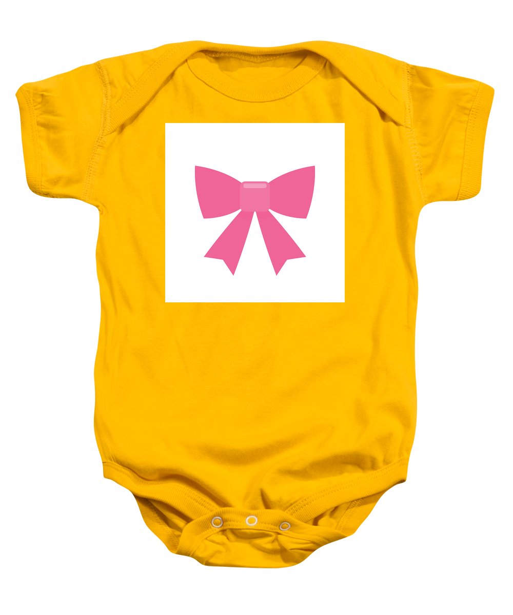 Pink bow simple flat icon - Baby Onesie
