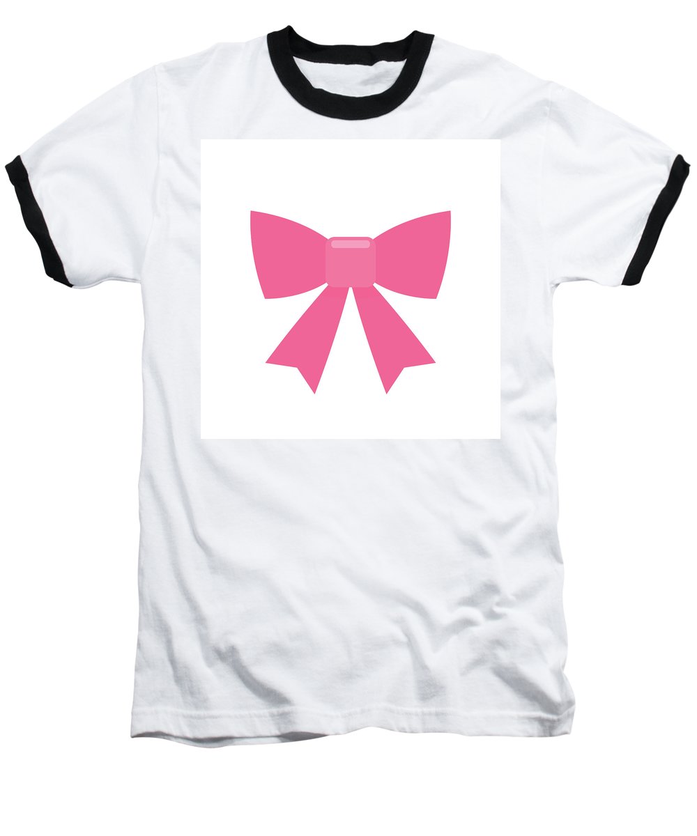 Pink bow simple flat icon - Baseball T-Shirt