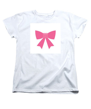 Pink bow simple flat icon - Women's T-Shirt (Standard Fit)