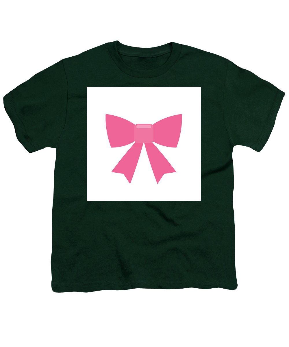 Pink bow simple flat icon - Youth T-Shirt