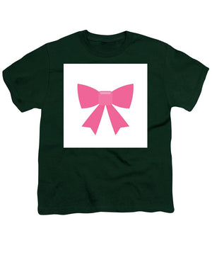 Pink bow simple flat icon - Youth T-Shirt