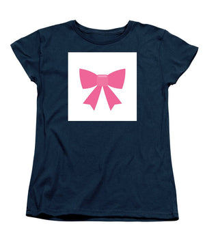 Pink bow simple flat icon - Women's T-Shirt (Standard Fit)
