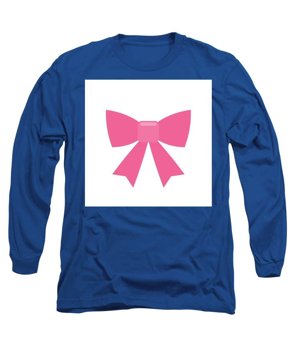 Pink bow simple flat icon - Long Sleeve T-Shirt