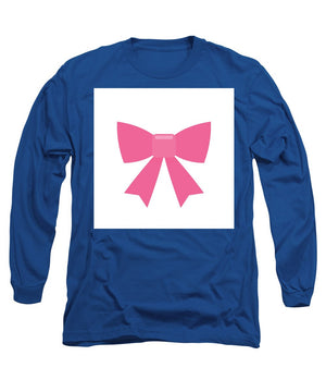 Pink bow simple flat icon - Long Sleeve T-Shirt