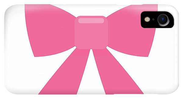 Pink bow simple flat icon - Phone Case