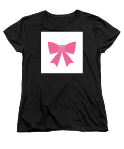 Pink bow simple flat icon - Women's T-Shirt (Standard Fit)