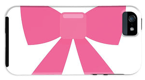 Pink bow simple flat icon - Phone Case