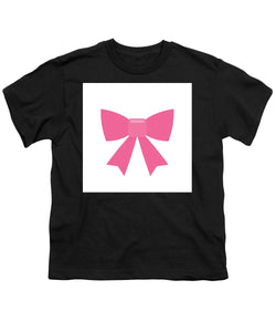 Pink bow simple flat icon - Youth T-Shirt