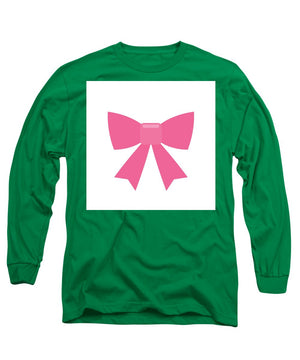 Pink bow simple flat icon - Long Sleeve T-Shirt