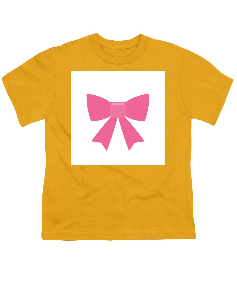 Pink bow simple flat icon - Youth T-Shirt