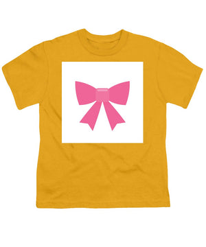 Pink bow simple flat icon - Youth T-Shirt