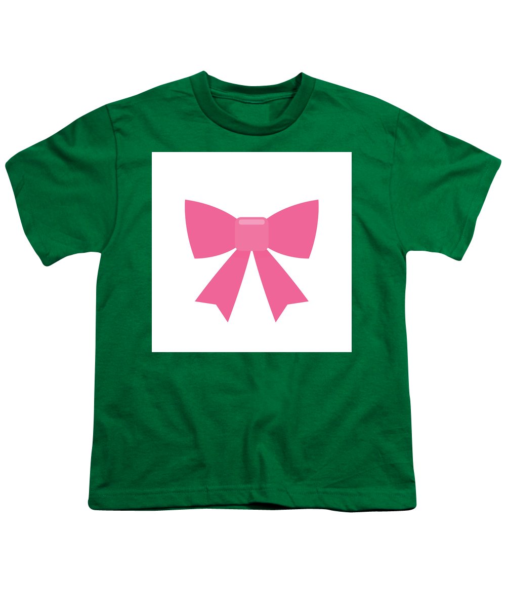 Pink bow simple flat icon - Youth T-Shirt