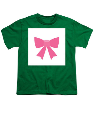 Pink bow simple flat icon - Youth T-Shirt