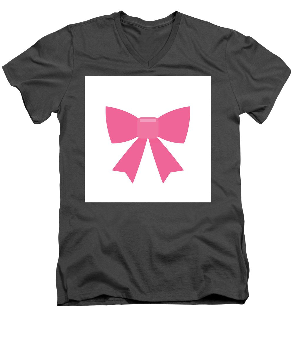 Pink bow simple flat icon - Men's V-Neck T-Shirt
