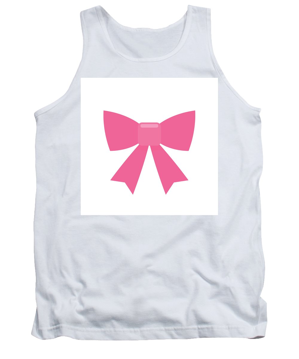 Pink bow simple flat icon - Tank Top