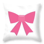 Pink bow simple flat icon - Throw Pillow