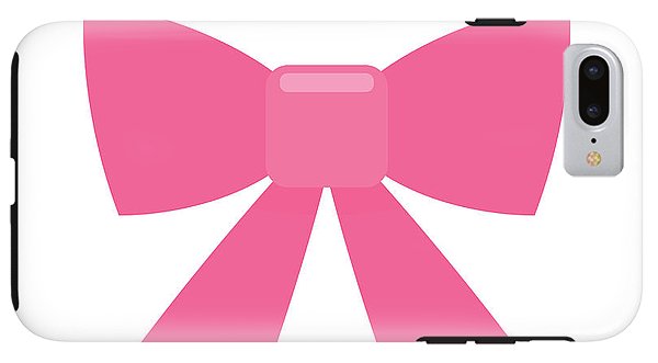 Pink bow simple flat icon - Phone Case