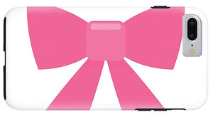 Pink bow simple flat icon - Phone Case
