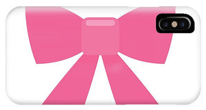 Pink bow simple flat icon - Phone Case
