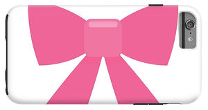 Pink bow simple flat icon - Phone Case
