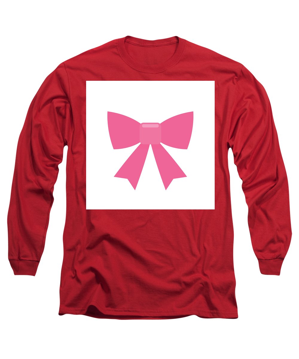 Pink bow simple flat icon - Long Sleeve T-Shirt
