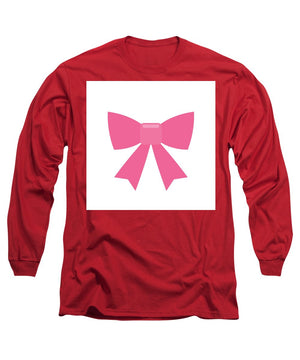 Pink bow simple flat icon - Long Sleeve T-Shirt