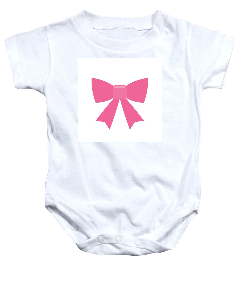 Pink bow simple flat icon - Baby Onesie