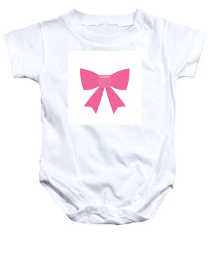 Pink bow simple flat icon - Baby Onesie
