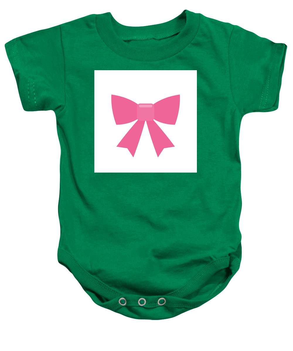 Pink bow simple flat icon - Baby Onesie