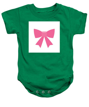 Pink bow simple flat icon - Baby Onesie