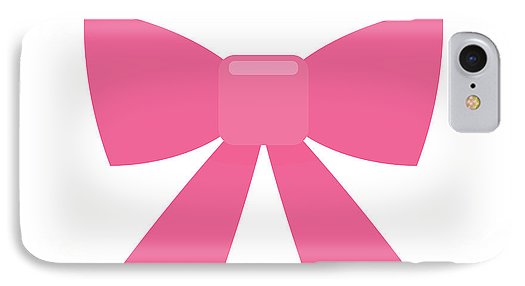 Pink bow simple flat icon - Phone Case