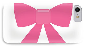 Pink bow simple flat icon - Phone Case