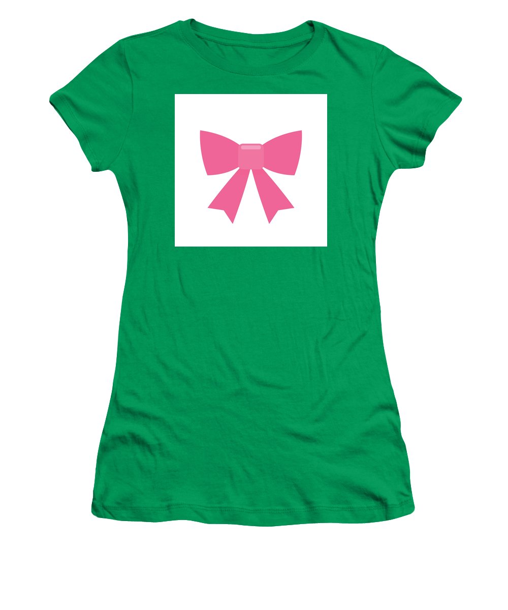Pink bow simple flat icon - Women's T-Shirt