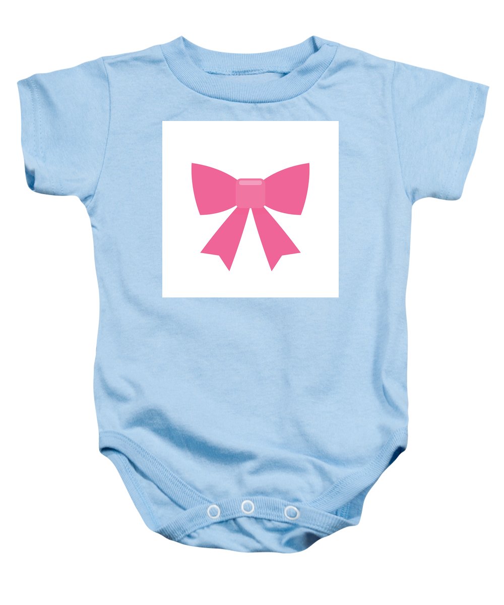 Pink bow simple flat icon - Baby Onesie