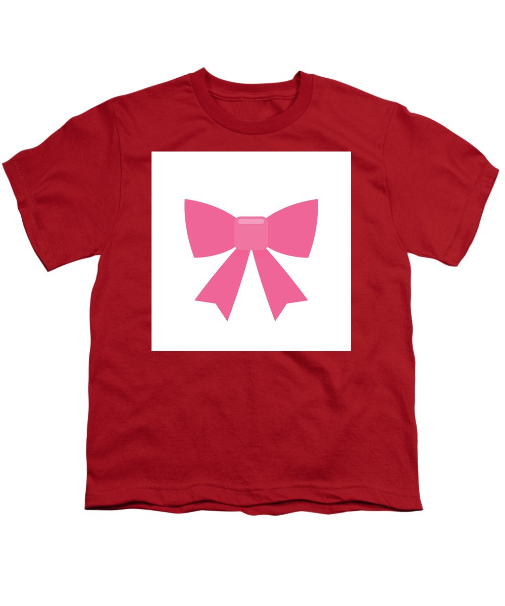 Pink bow simple flat icon - Youth T-Shirt