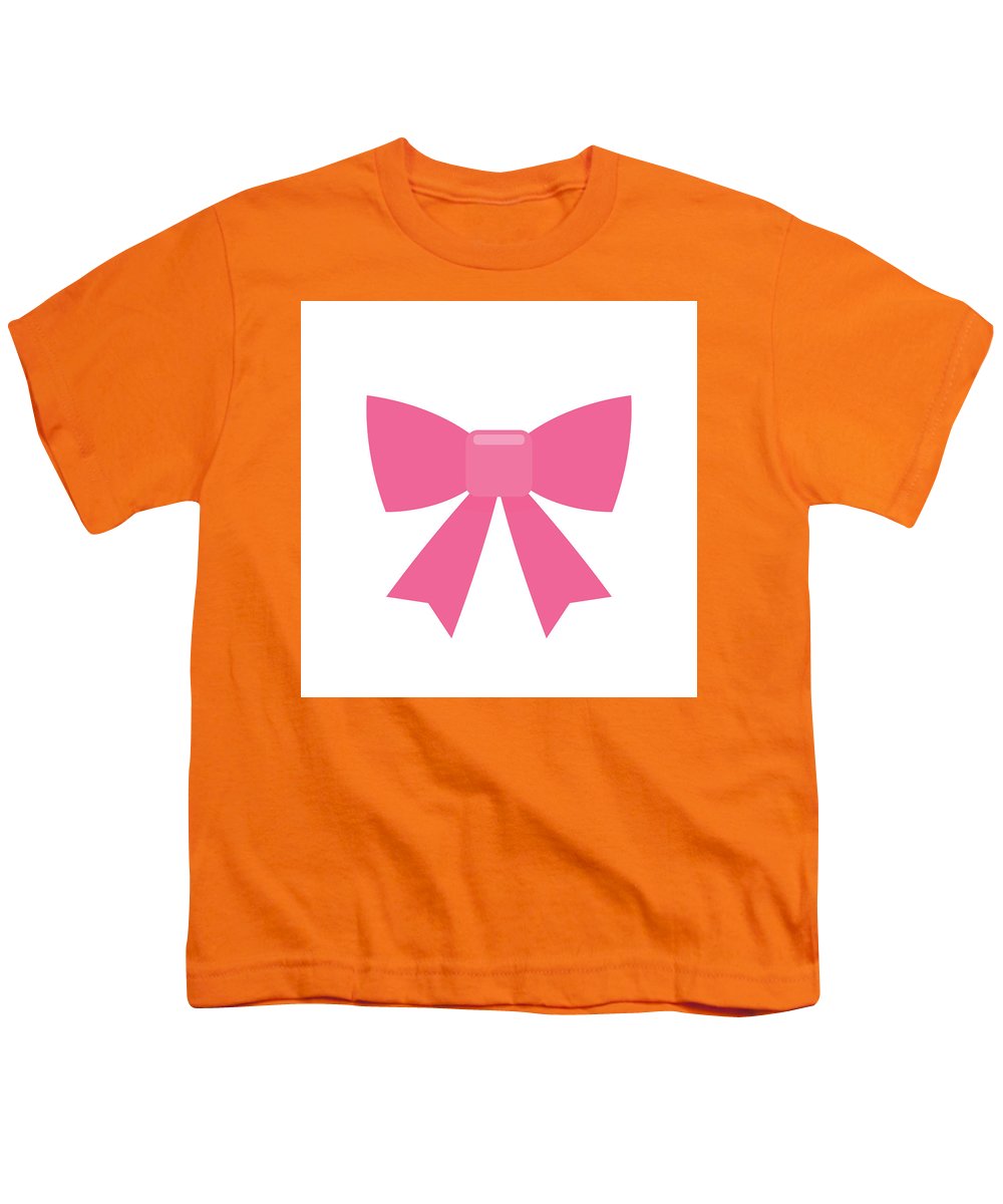 Pink bow simple flat icon - Youth T-Shirt