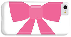 Pink bow simple flat icon - Phone Case